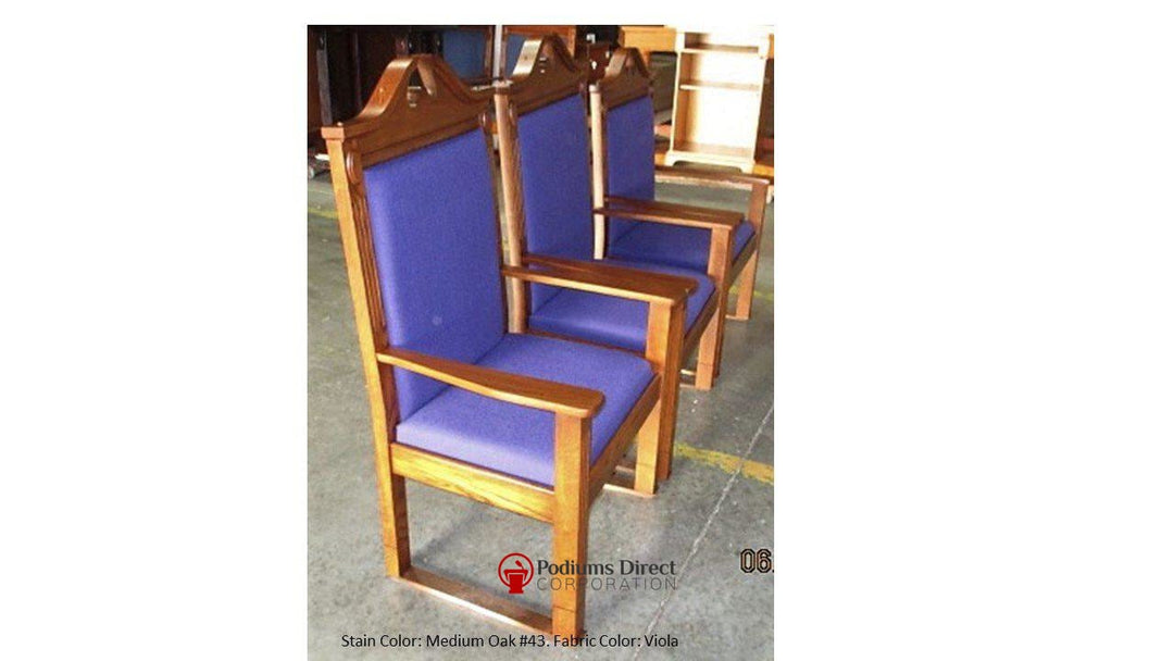 Clergy Church Chair TPC-296C/NO 8200 Series 52" Height Center Pulpit Chair-Side View Medium Oak Viola-Clergy Church Chairs-Podiums Direct