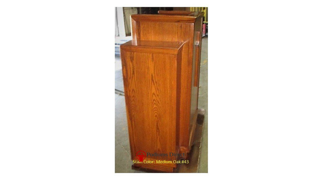 Church Wood Pulpit Wing NO 400W-Side Medium Oak 43-Church Solid Wood Pulpits, Podiums and Lecterns-Podiums Direct