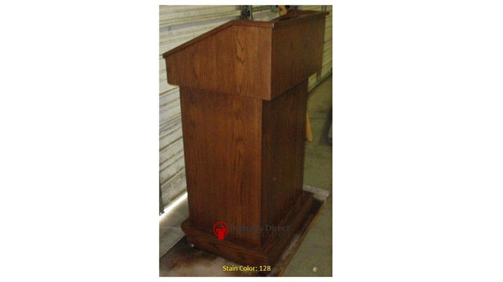 Handcrafted Solid Hardwood Lectern Conquest-Side Stain 128-Handcrafted Solid Hardwood Pulpits, Podiums and Lecterns-Podiums Direct