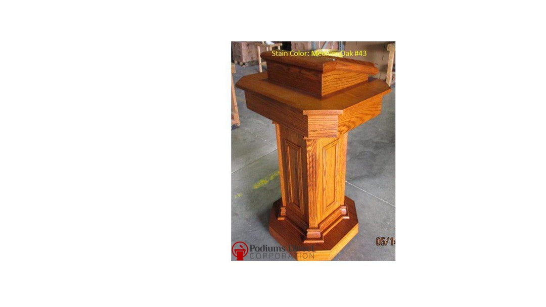 Church Wood Pulpit Pedestal TSP-180-Side View-Church Solid Wood Pulpits, Podiums and Lecterns-Podiums Direct