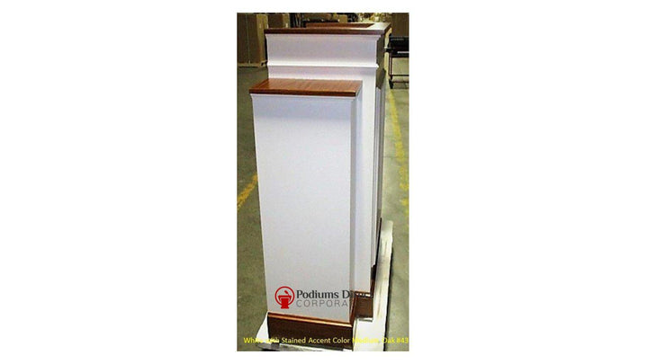 Church Wood Pulpit Wing NO 810W-Side View-Church Solid Wood Pulpits, Podiums and Lecterns-Podiums Direct