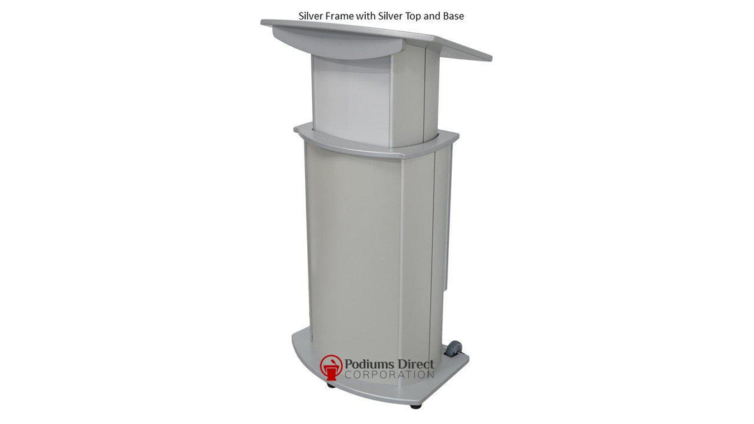 Height Adjustable Podium Aluminum Motorized-Front-Height Adjustable Pulpits, Podiums and Lecterns-Podiums Direct