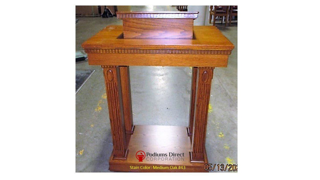 Church Wood Pulpit Open Tiered TOP-120-Medium Oak 43-Church Solid Wood Pulpits, Podiums and Lecterns-Podiums Direct