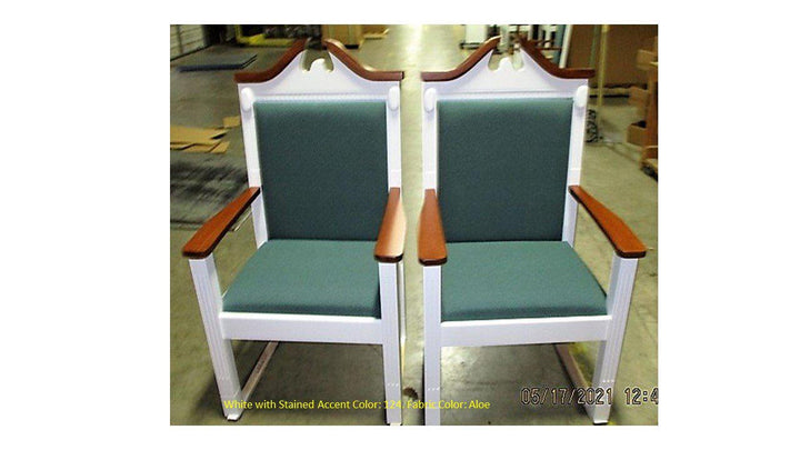 Clergy Church Chair TPC-603C Series 52" Height Center Pulpit Chair-Front 124 Aloe-Clergy Church Chairs-Podiums Direct