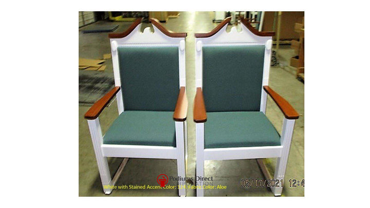 Clergy Church Chair TPC-603C Series 52" Height Center Pulpit Chair-Front 124 Aloe-Clergy Church Chairs-Podiums Direct