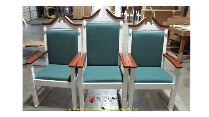 Clergy Church Chair TPC-603C Series 52" Height Center Pulpit Chair-Front 124 Aloe-Clergy Church Chairs-Podiums Direct
