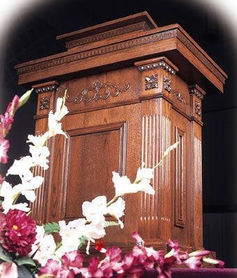 Church Wood Pulpit Tiered TSP-120-Church Solid Wood Pulpits, Podiums and Lecterns-Podiums Direct