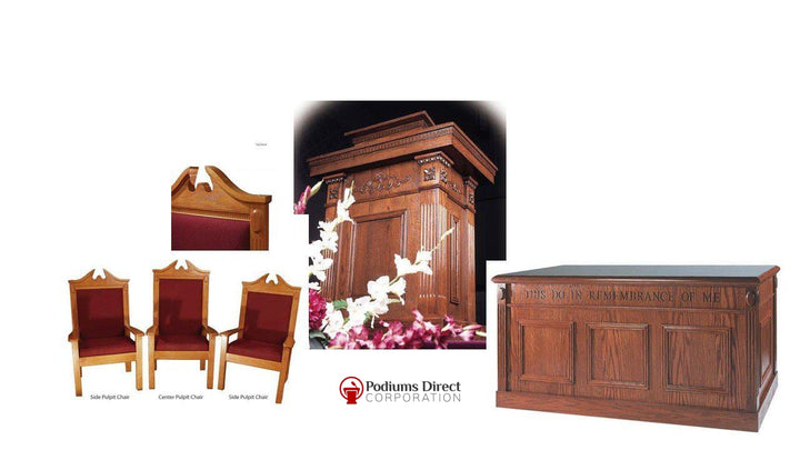 Church Pulpit Set TSP-120-Pulpit Sets-Podiums Direct