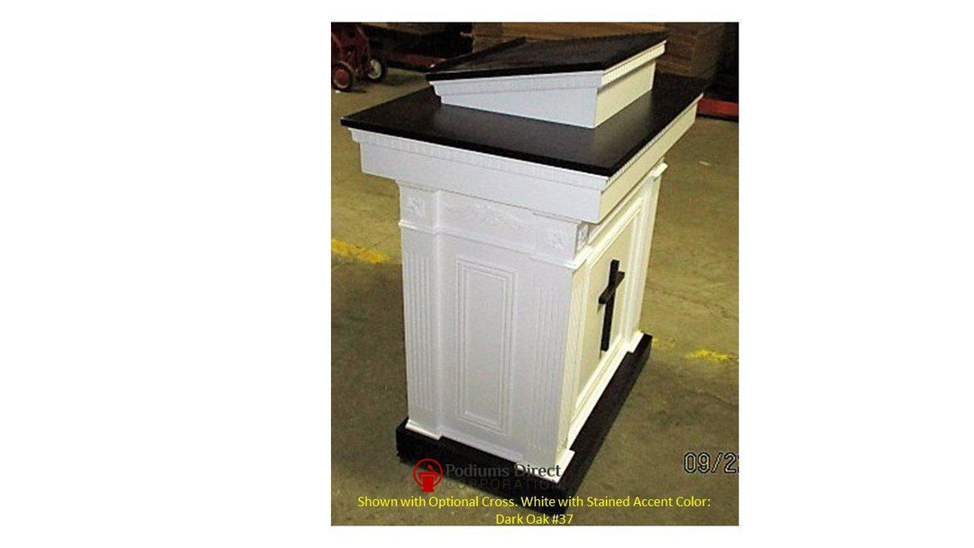 Church Wood Pulpit Colonial Tiered TSP-620- Side Optional Cross-Church Solid Wood Pulpits, Podiums and Lecterns-Podiums Direct