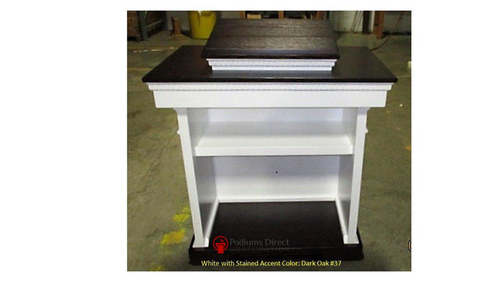 Church Wood Pulpit Colonial Tiered TSP-620- Back View-Church Solid Wood Pulpits, Podiums and Lecterns-Podiums Direct