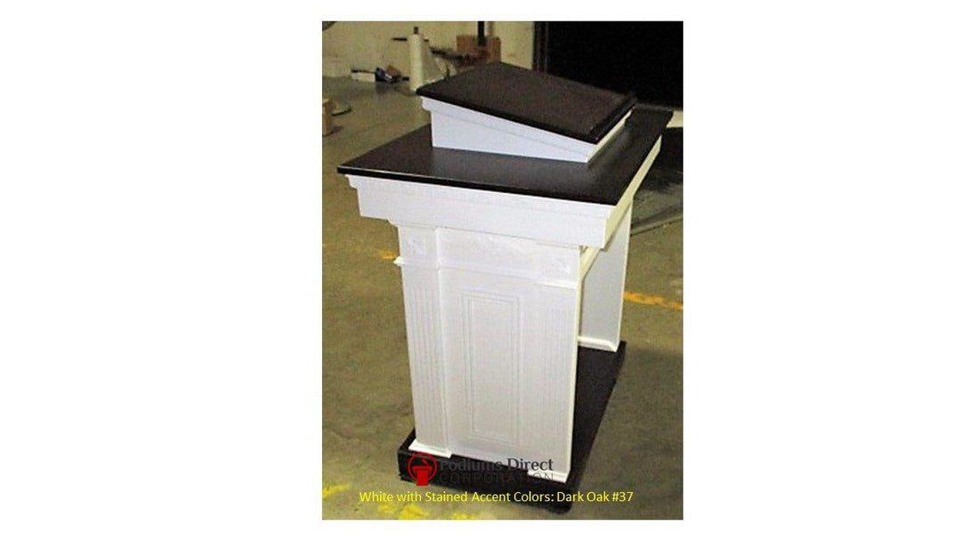 Church Wood Pulpit Colonial Tiered TSP-620- Angle View-Church Solid Wood Pulpits, Podiums and Lecterns-Podiums Direct