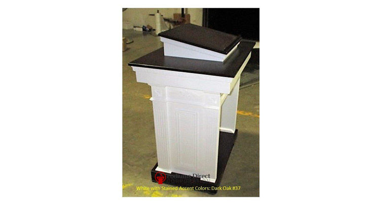 Church Wood Pulpit Colonial Tiered TSP-620- Angle View-Church Solid Wood Pulpits, Podiums and Lecterns-Podiums Direct