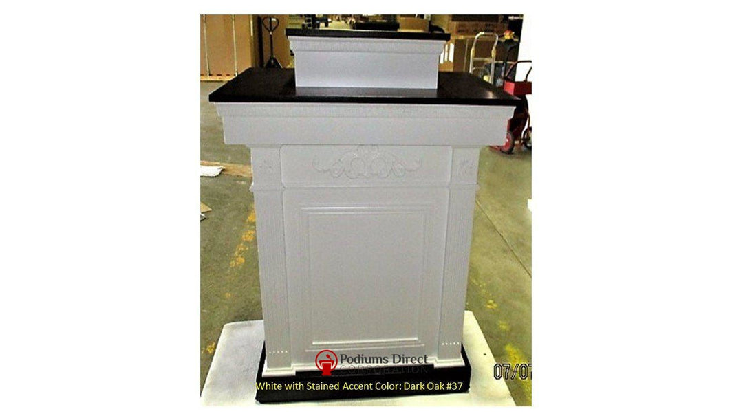 Church Wood Pulpit Colonial Tiered TSP-620- Front-Church Solid Wood Pulpits, Podiums and Lecterns-Podiums Direct