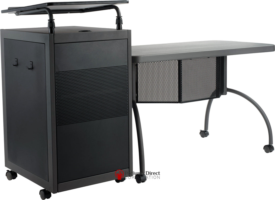 Non Sound Lectern Oklahoma Sound Teacher's WorkPod-Front Side View-Podiums Direct