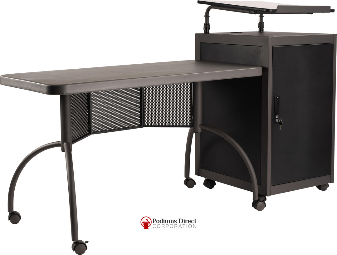 Non Sound Lectern Oklahoma Sound Teacher's WorkPod-Angle View 2-Podiums Direct