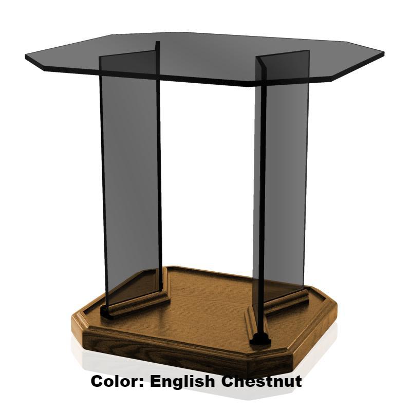 Glass Communion Table NC3/NC3G Prestige End Table-Smoked Glass-Glass Pulpits, Podiums and Lecterns and Communion Tables-Podiums Direct