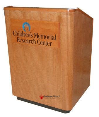 Handcrafted Solid Hardwood Lectern Providence-With Logo-Handcrafted Solid Hardwood Pulpits, Podiums and Lecterns-Podiums Direct