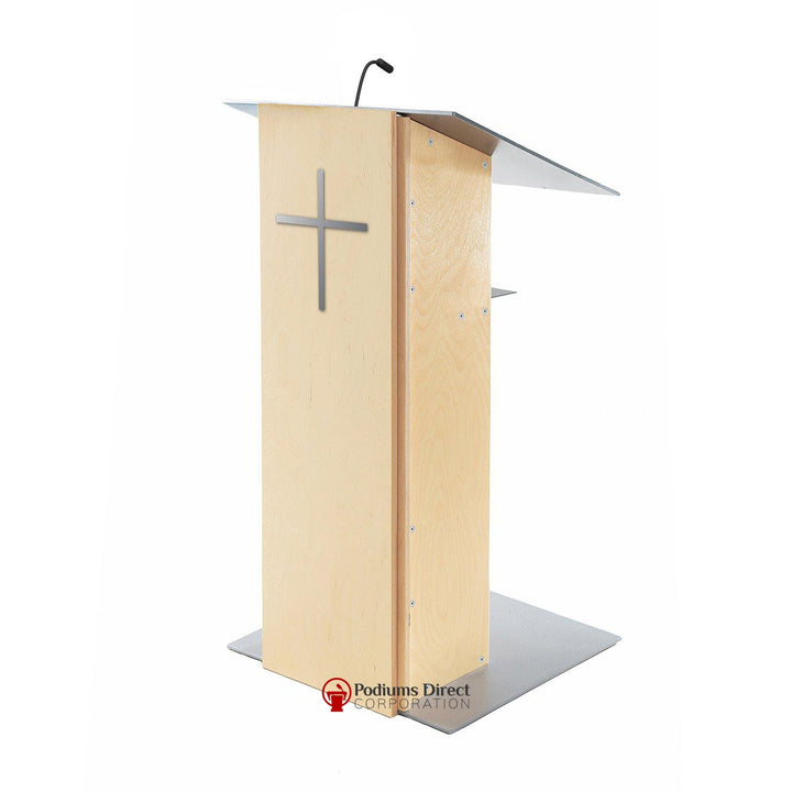 Contemporary Lectern and Podium K-2-Side View with Cross-Contemporary Lecterns and Podiums-Podiums Direct