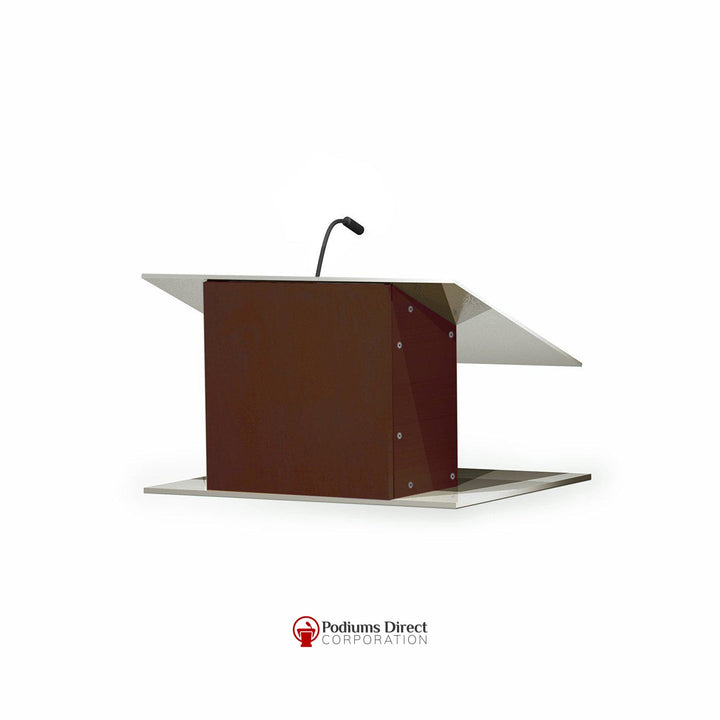 Contemporary Table Top Lectern K-9-Angle View Mahogany-Contemporary Lecterns and Podiums-Podiums Direct