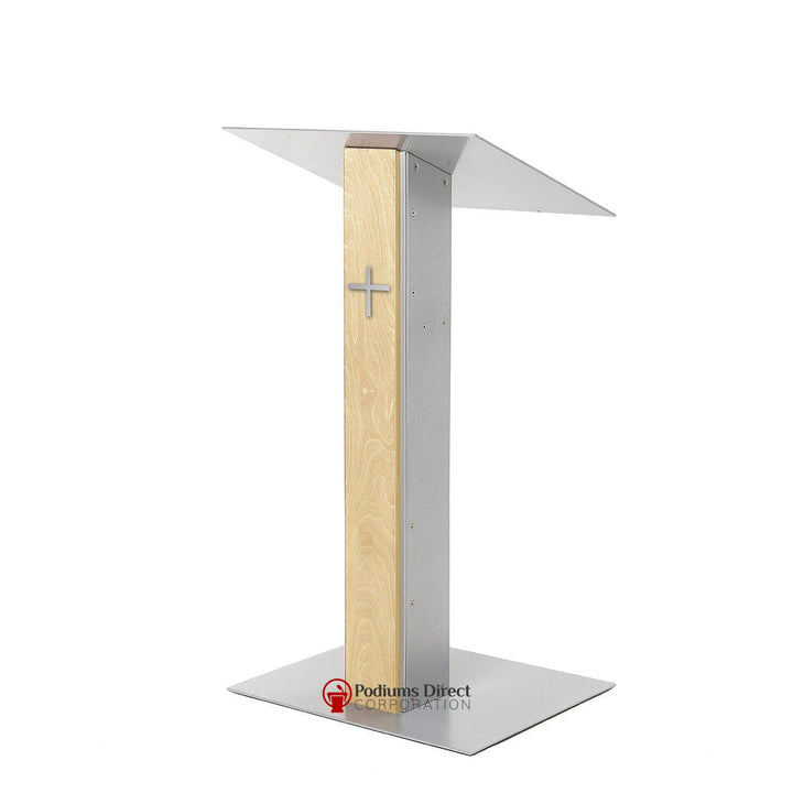 Contemporary Lectern and Podium Y-5-Natural with Optional Cross-Contemporary Lecterns and Podiums-Podiums Direct
