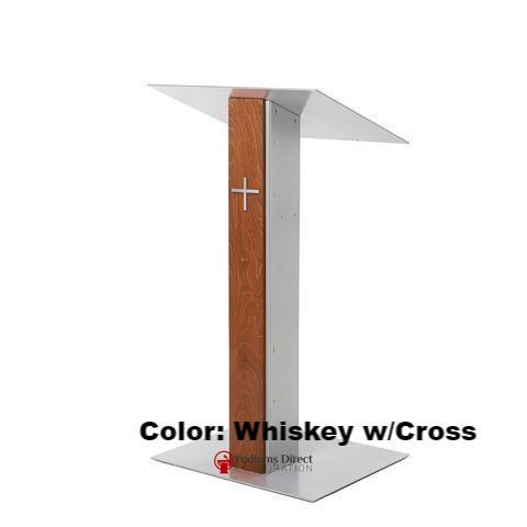 Contemporary Lectern and Podium Y-5-With Aluminum Cross-Contemporary Lecterns and Podiums-Podiums Direct