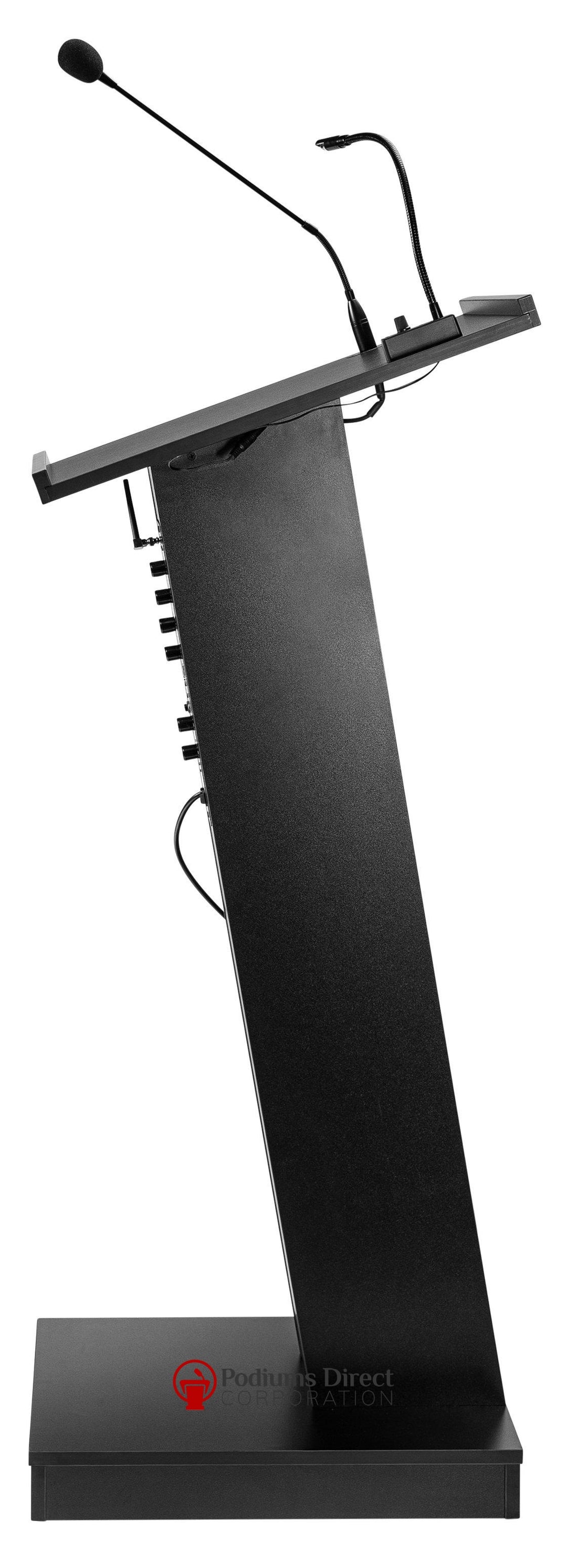 Sound Lectern ZED Oklahoma Sound. Color: Black-Side View-Sound Podiums and Lecterns-Podiums Direct