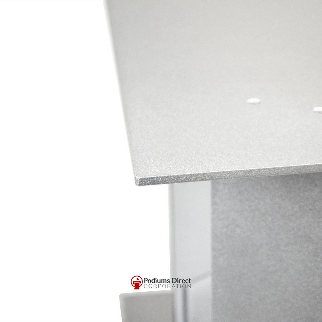 Contemporary Aluminum Side Table TC1-Close Up Details-Tithe Boxes, Baptismal Font, Flower Stands, and Offering Tables-Podiums Direct