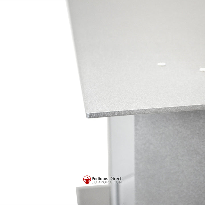 Contemporary Aluminum Side Table TC1-Close Up Details-Tithe Boxes, Baptismal Font, Flower Stands, and Offering Tables-Podiums Direct
