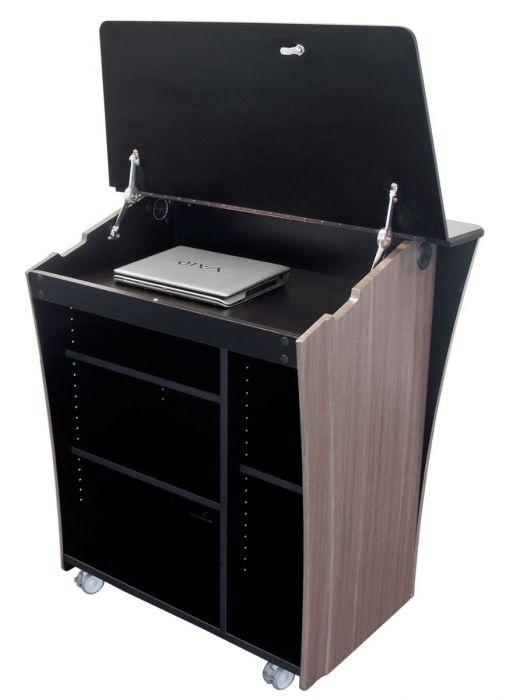 Large Surface Presentation Lectern, LEX33-Angle View Lift Lid-Contemporary Lecterns and Podiums-Podiums Direct