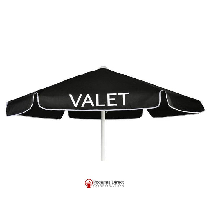 Valet Podium Aluminum Frame Umbrella-Black Valet-Valet Podiums, Security, and Host Stations-Podiums Direct