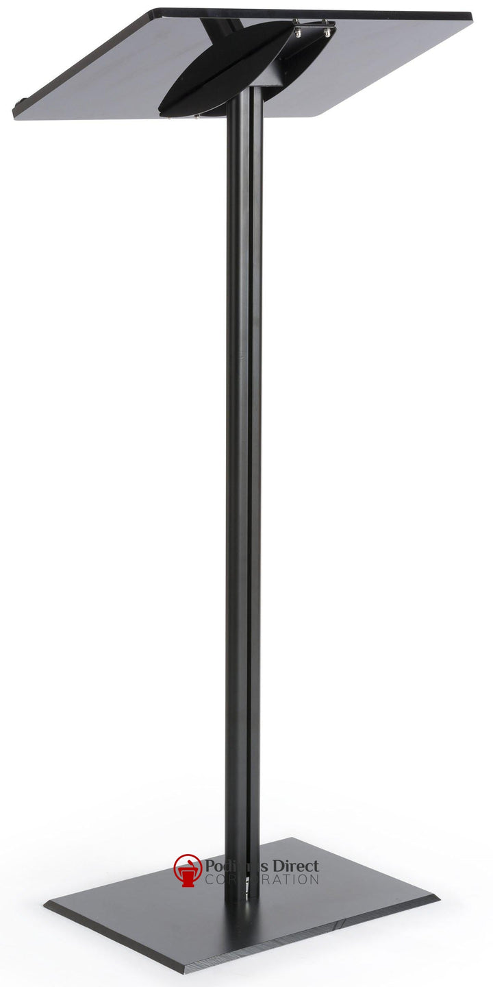 Contemporary Acrylic with Aluminum Stand-Black-Contemporary Acrylic and Aluminum Podiums-Podiums Direct