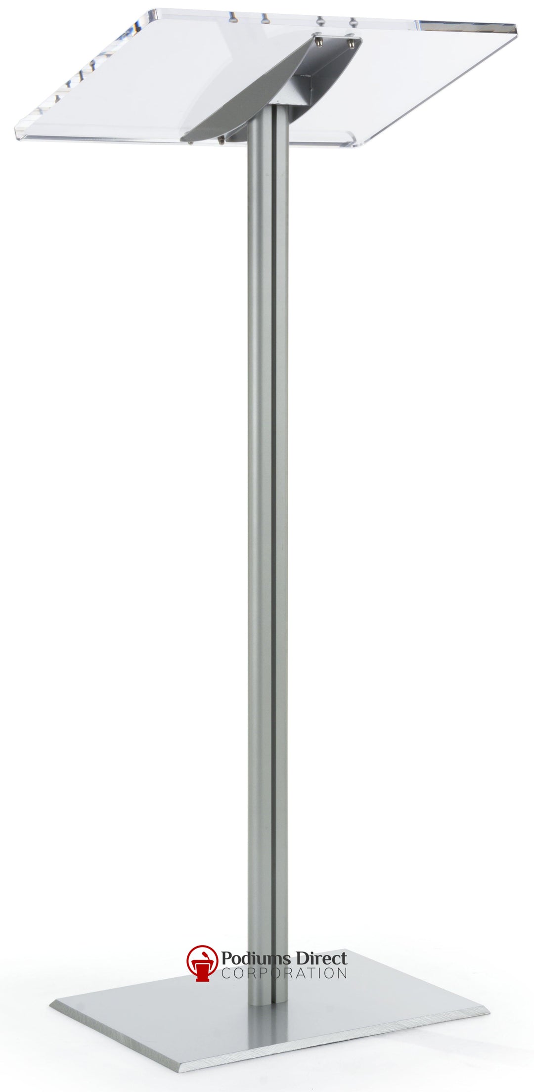 Contemporary Acrylic with Aluminum Stand-Contemporary Acrylic and Aluminum Podiums-Podiums Direct