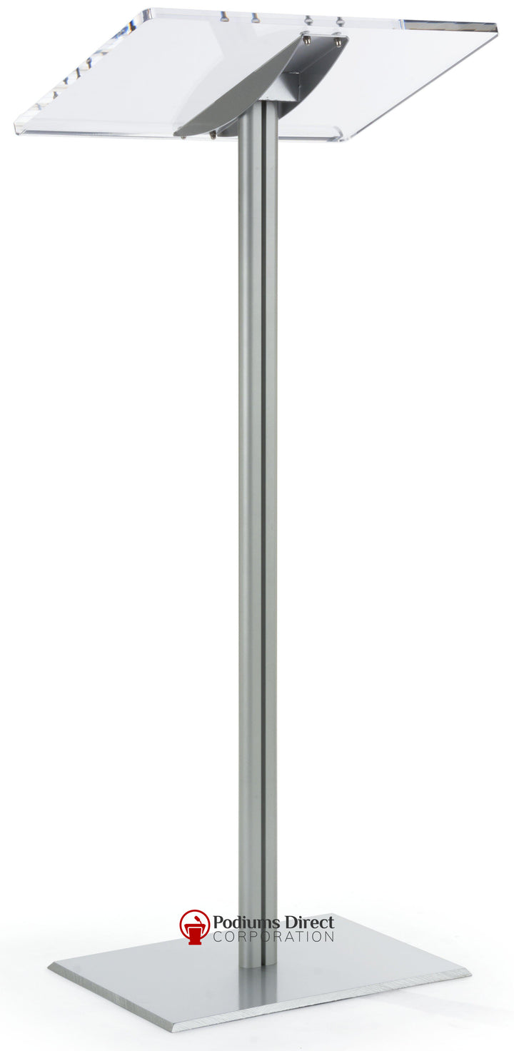 Contemporary Acrylic with Aluminum Stand-Contemporary Acrylic and Aluminum Podiums-Podiums Direct