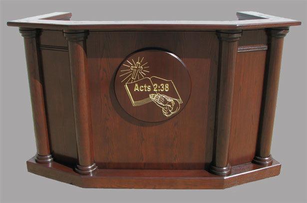 Church Wood Pulpit Custom No 7-Church Solid Wood Pulpits, Podiums and Lecterns-Podiums Direct