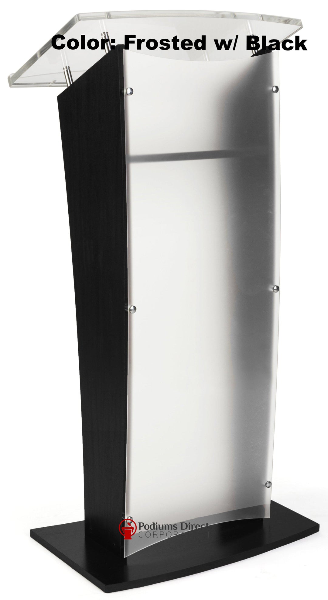 Wood with Acrylic Public Speaking Stand-Frosted With Black-Wood With Acrylic Pulpits, Podiums and Lecterns-Podiums Direct