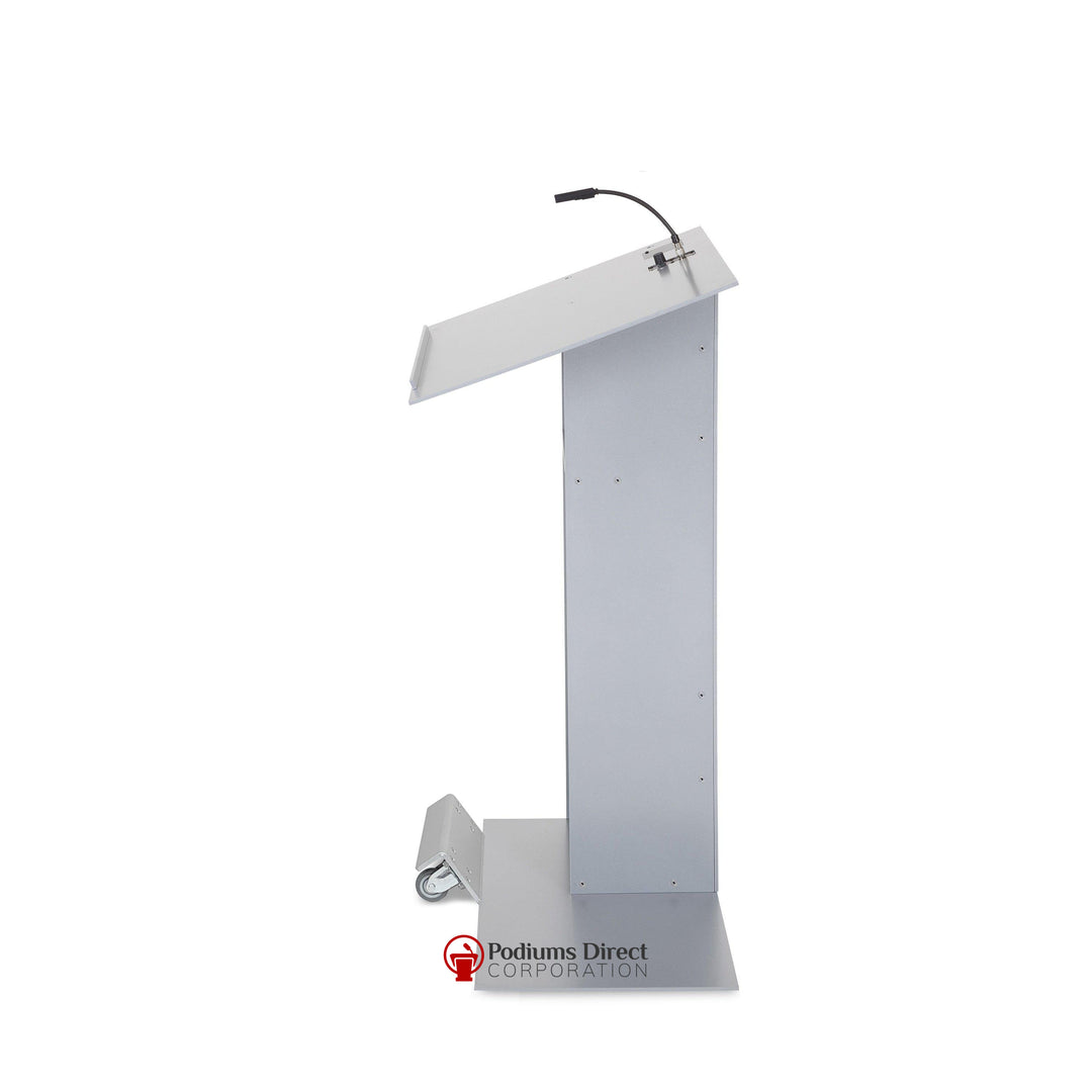 Contemporary Lectern and Podium K-1-Side View Base with Wheels-Contemporary Lecterns and Podiums-Podiums Direct