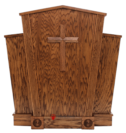Church Wood Pulpit Victory Style V Shape with Fluting 300-Front-Church Solid Wood Pulpits, Podiums and Lecterns-Podiums Direct