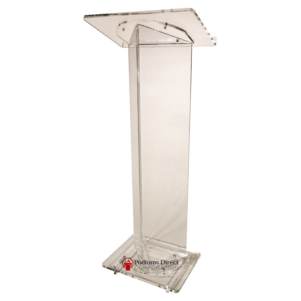 Acrylic Lectern Triangle Style-Front-Acrylic Pulpits, Podiums and Lecterns-Podiums Direct