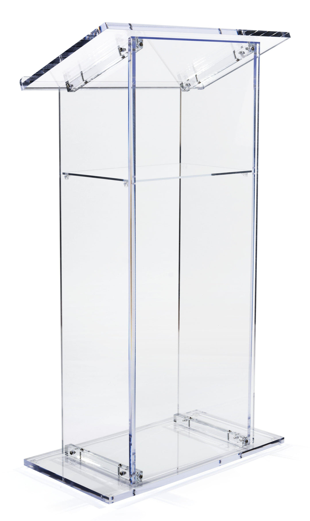 Acrylic Lectern Traditional Style SN3075-Angle View-Acrylic Pulpits, Podiums and Lecterns-Podiums Direct