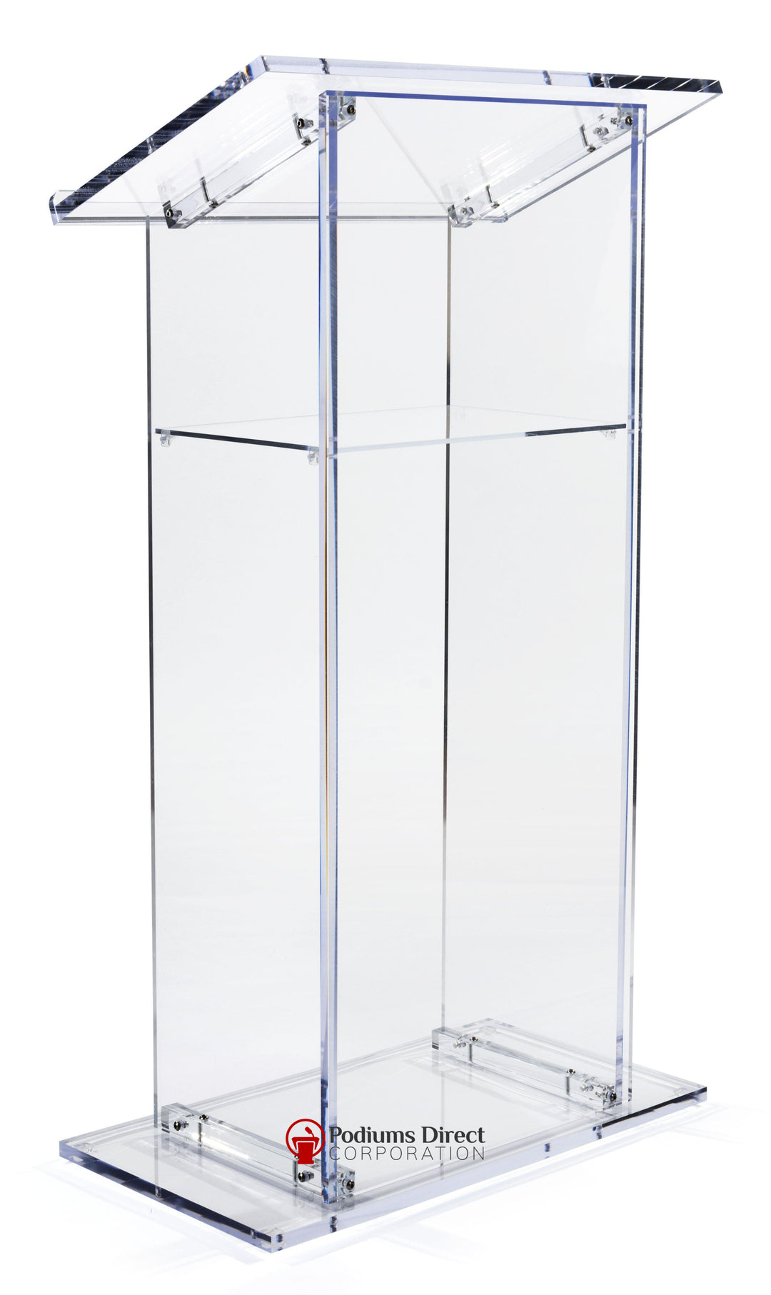Acrylic Lectern Traditional Style SN3075-Angle View-Acrylic Pulpits, Podiums and Lecterns-Podiums Direct