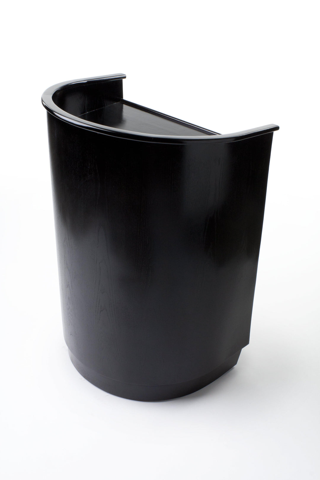 Non-Sound Curved Mobile Speech Lectern. Color: Black-Non Sound Podiums and Lecterns-Podiums Direct
