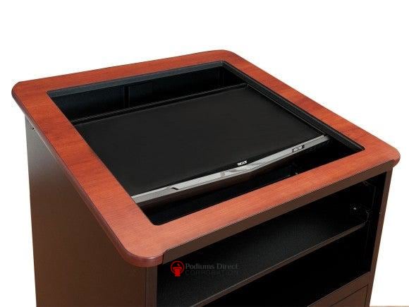 LCD Digital Display Lectern DVP2627-BB Down View Computer-Inside Top-LCD Digital Display Lecterns-Podiums Direct