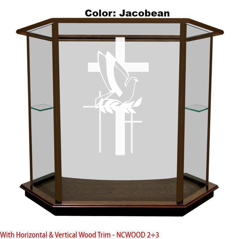 Glass Pulpit NC8/NC8G Prestige The PRESTIGE-Horizontal and Vertical Wood Trim-Glass Pulpits, Podiums and Lecterns and Communion Tables-Podiums Direct