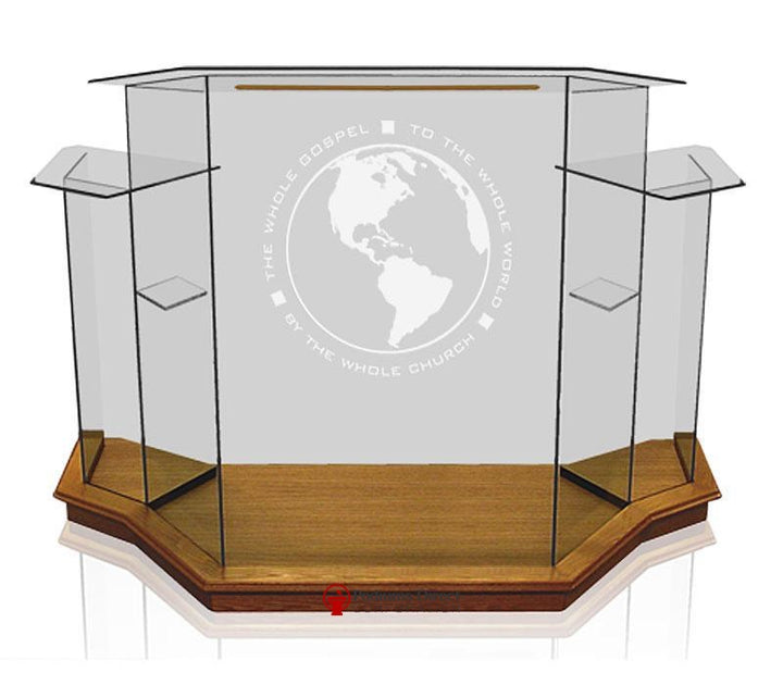 Church Pulpit Set NC8WC/NC8CG Winged Prestige-NC8WC Pulpit-Pulpit Sets-Podiums Direct