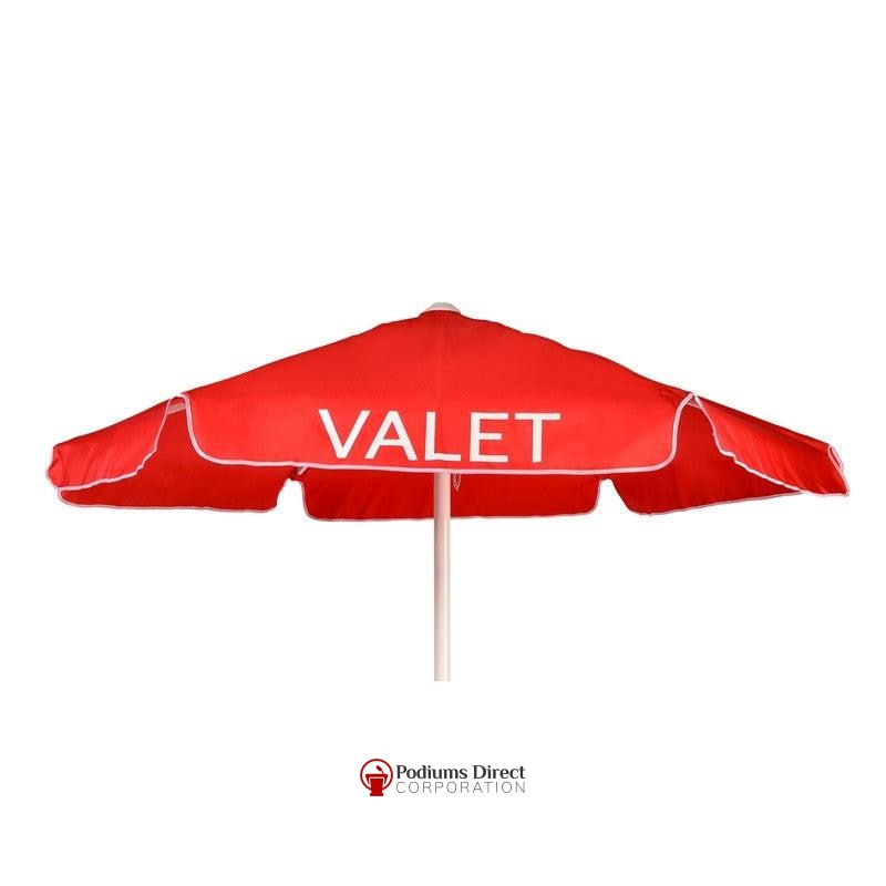 Valet Podium Aluminum Frame Umbrella-Red Valet-Valet Podiums, Security, and Host Stations-Podiums Direct