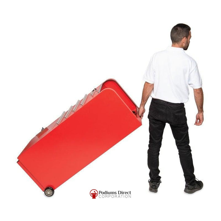 Valet Podium With 100 Key Slot Cabinet-Red Tilt and Roll-Valet Podiums, Security, and Host Stations-Podiums Direct