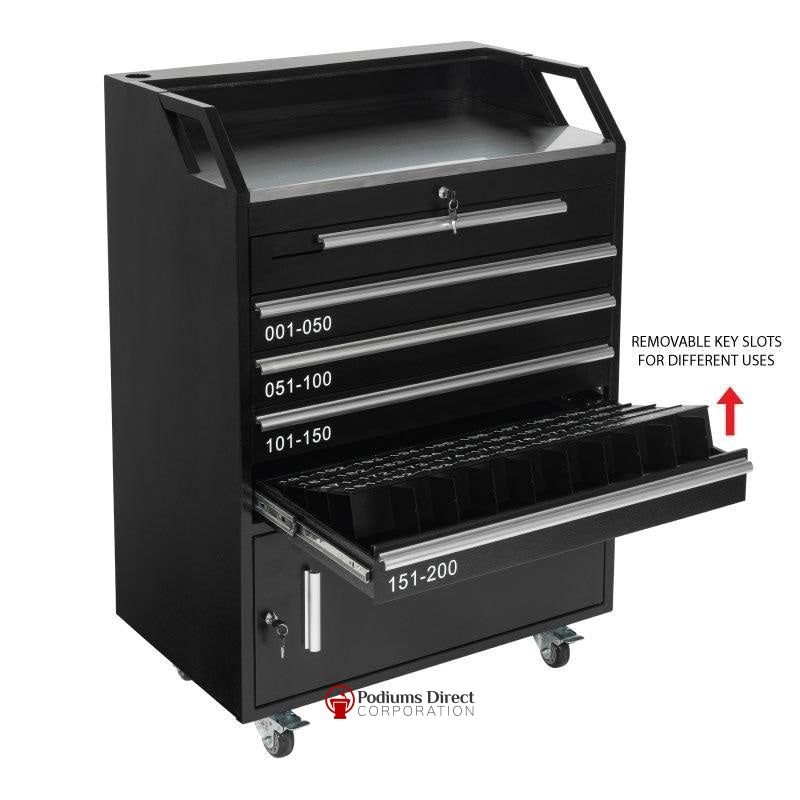 Valet Podium With 200 Key Slot Cabinet-Removable Key Slots-Valet Podiums, Security, and Host Stations-Podiums Direct