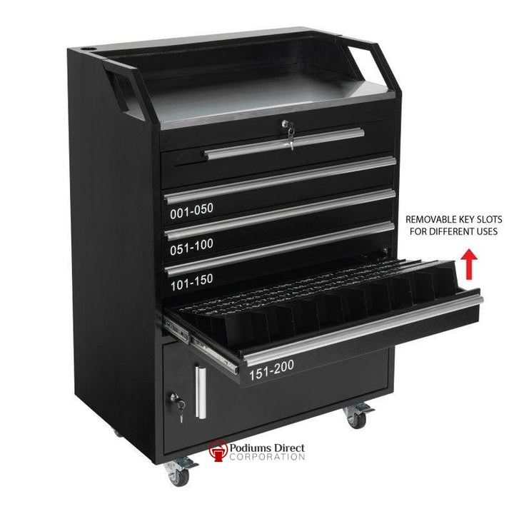 Valet Podium With 200 Key Slot Cabinet-Removable Key Slots-Valet Podiums, Security, and Host Stations-Podiums Direct