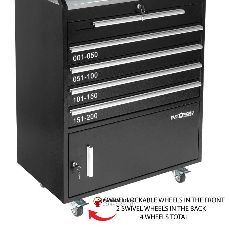Valet Podium With 200 Key Slot Cabinet-Casters-Valet Podiums, Security, and Host Stations-Podiums Direct