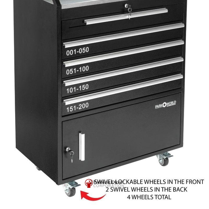 Valet Podium With 200 Key Slot Cabinet-Casters-Valet Podiums, Security, and Host Stations-Podiums Direct